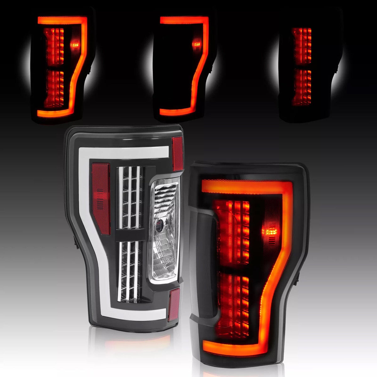 Smoke LED Tail Lights Lamps Pair For Ford F250 F350 F450 SD Super Duty 2017-2019