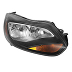 Black Right Passenger Side Headlight Clear Lens Halogen For Ford Focus 2012-2014