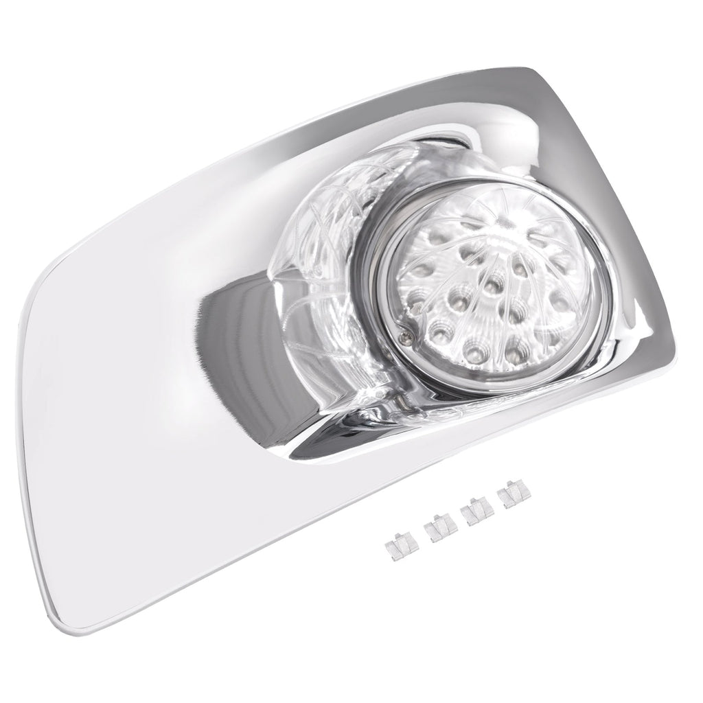 Left Side LED Fog Light Lamp  w/ Chrome Bezel Clear Lens For Kenworth T660 07-17