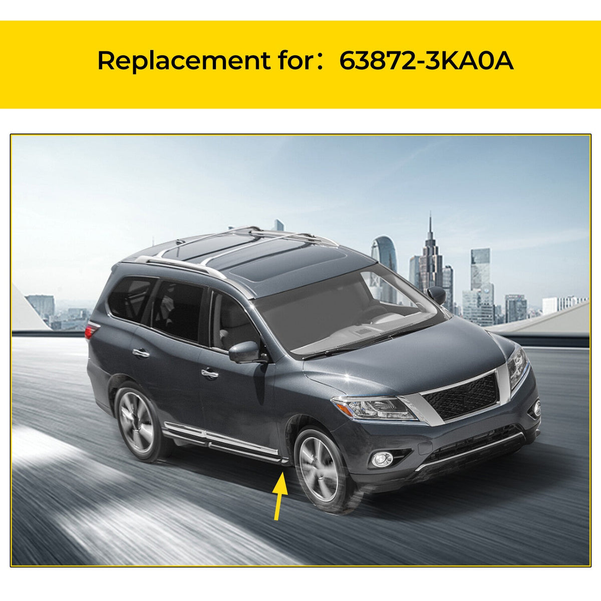 Right Black Fender Molding For Nissan Pathfinder 2013-2020 For 63872-3KA0A