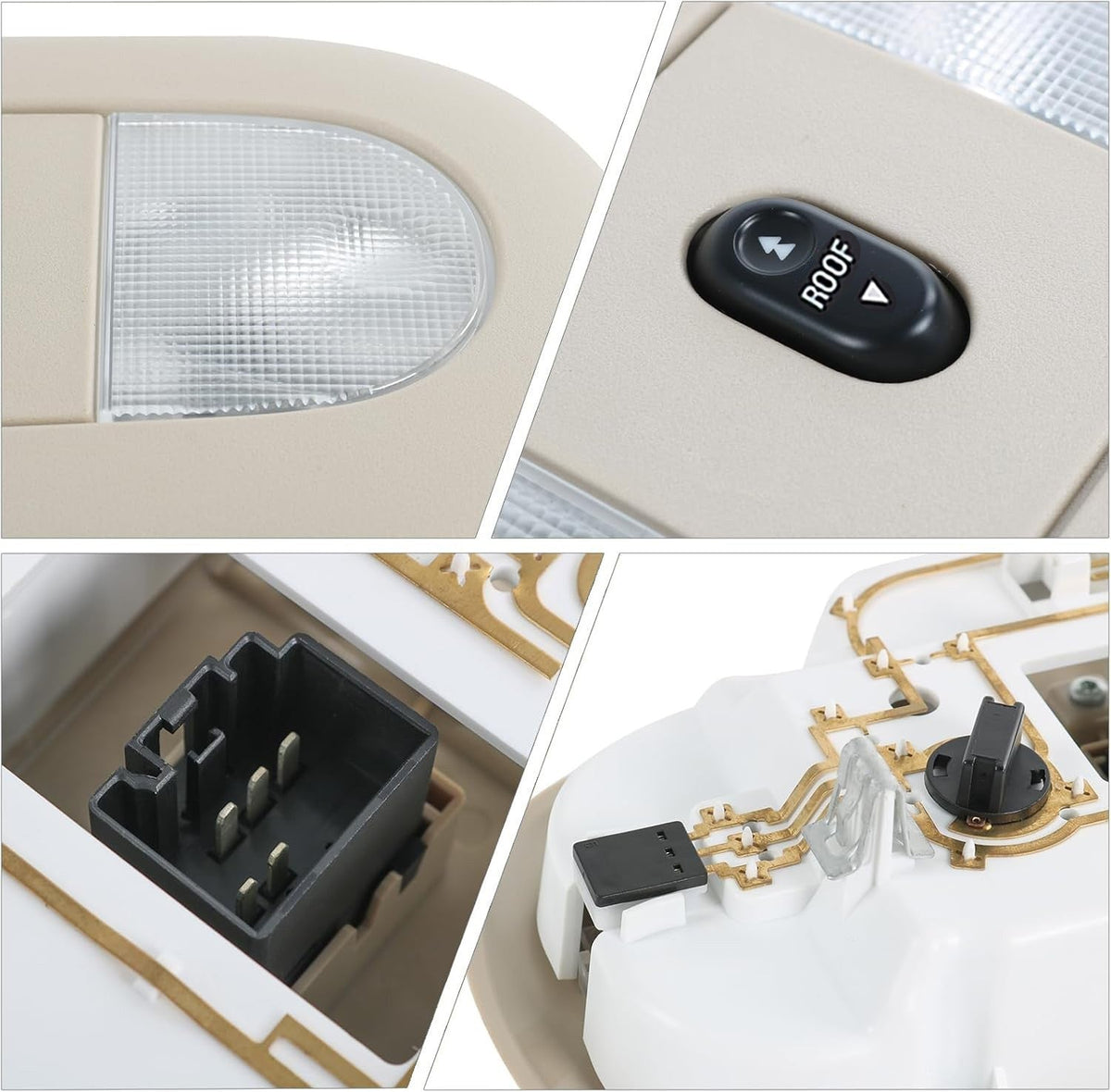 Beige Overhead Console LED Light Sunroof Switch For Ford F250 350 8C3Z25519A70AA