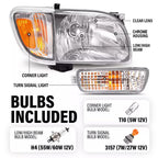 Pair Headlights Corner Signal Lights Lamp w/All Bulbs For Toyota Tacoma 2001-04