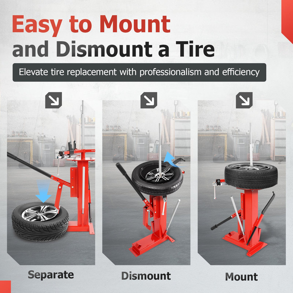 Multifunctional Manual Hand Tire Changer For 4" to 16.5" Tire ATV Truck Wheel