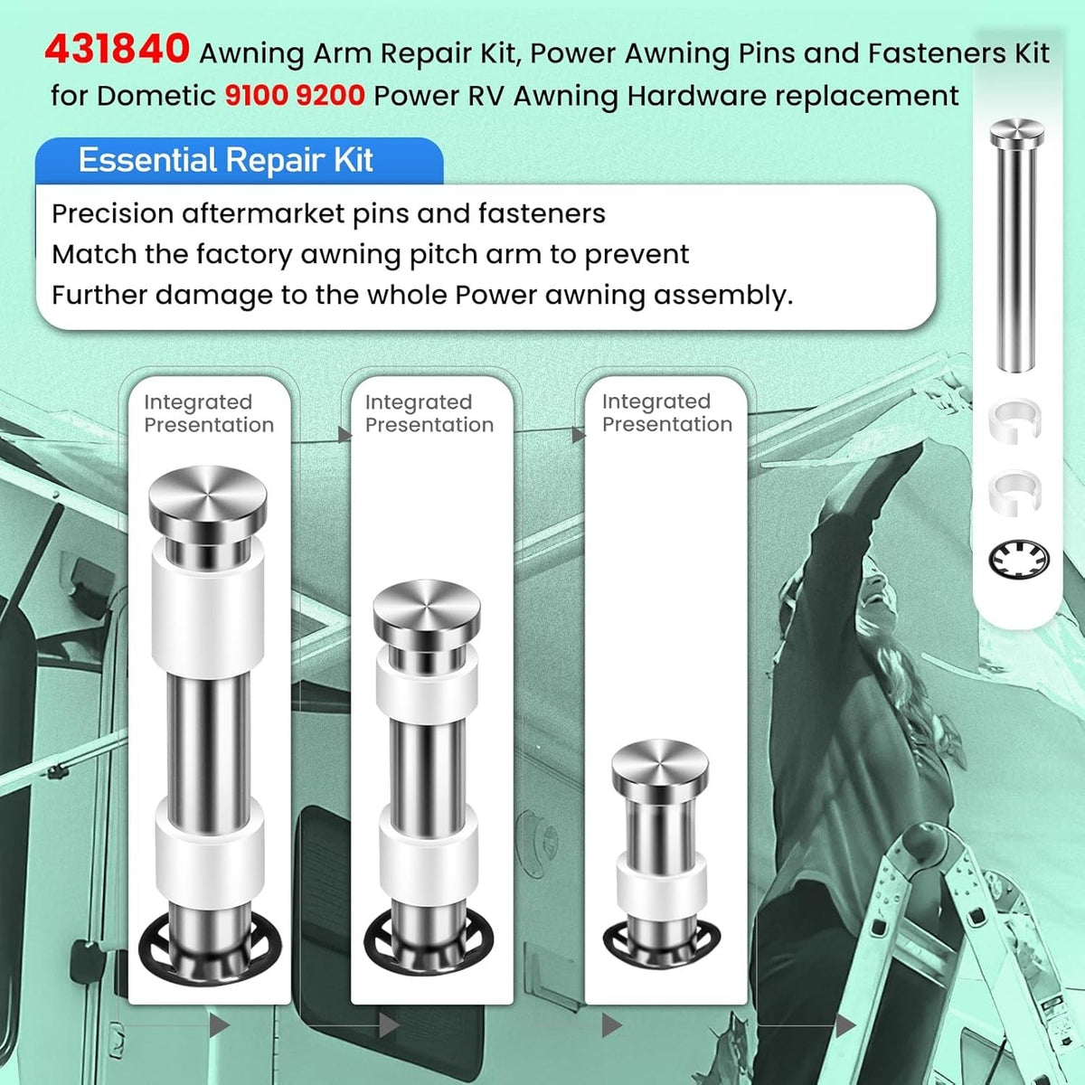 Awning Arm Repair Pin Kit for Power Rv CamperTrailer 431840 540900 431847 436366