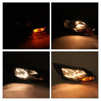 Black Right Passenger Side Headlight Clear Lens Halogen For Ford Focus 2012-2014