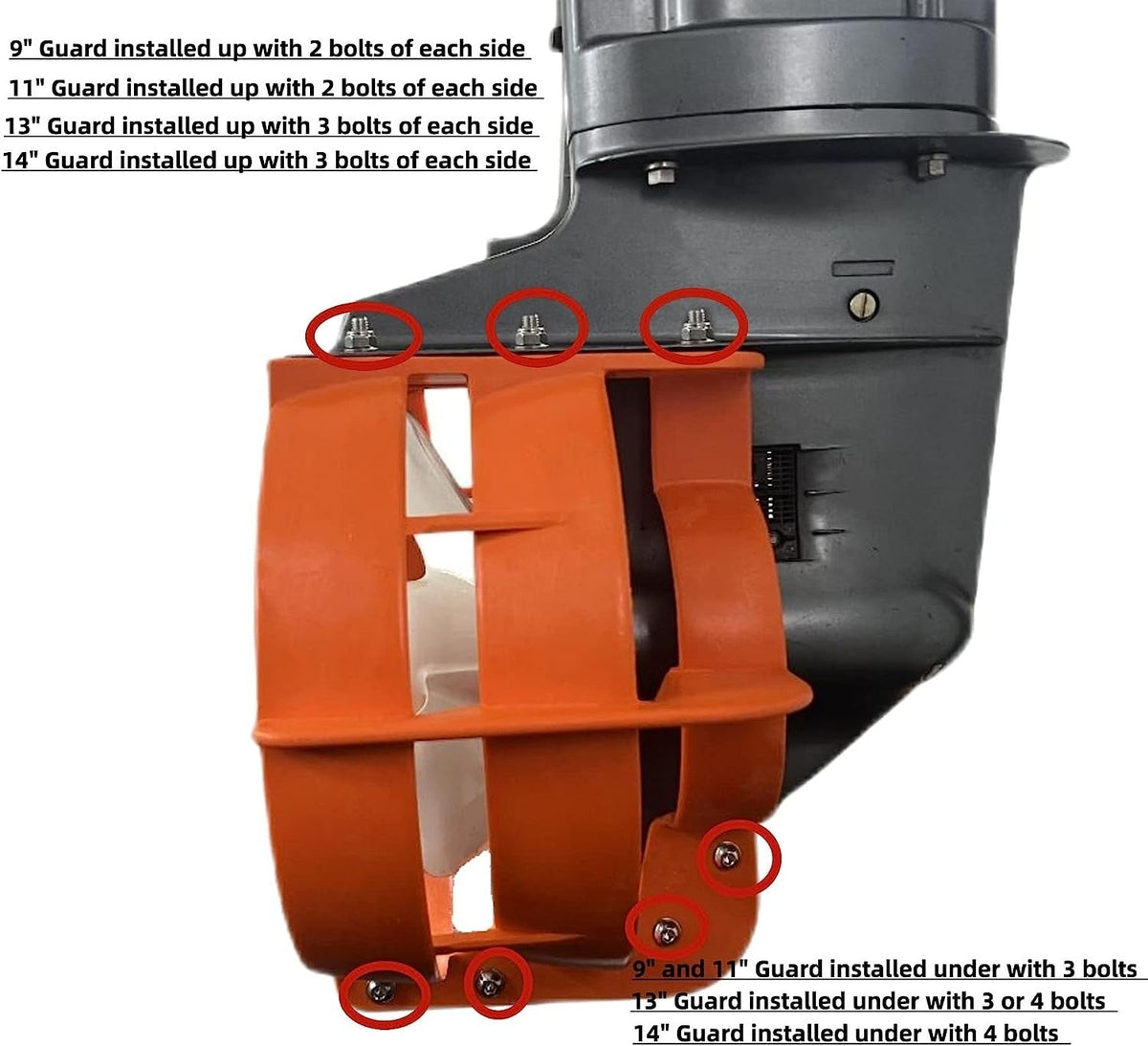Propeller Safety Guard 11" Orange  Fits 25 thru 35hp Boat Marine Outboard Engine