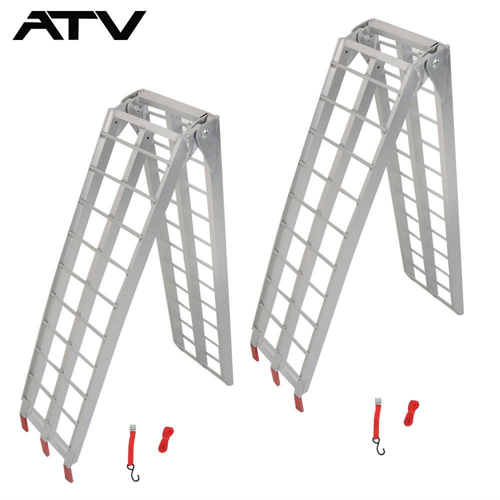 ATV UTV 7.5' Aluminum Folding Loading Ramps For Truck Motorcycle Lawn Mower ×2