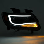 New Black LED DRL Dual Square Projector Headlights For Chevy Colorado 2015-2022