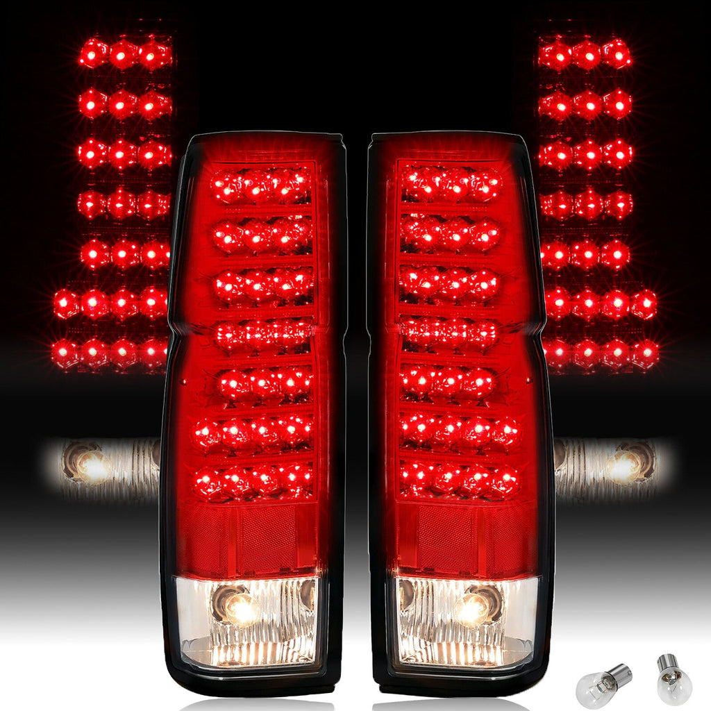 Red Clear LED Tail Lights Brake Lamps For Nissan D21 Hardbody Pickup 1986-1997