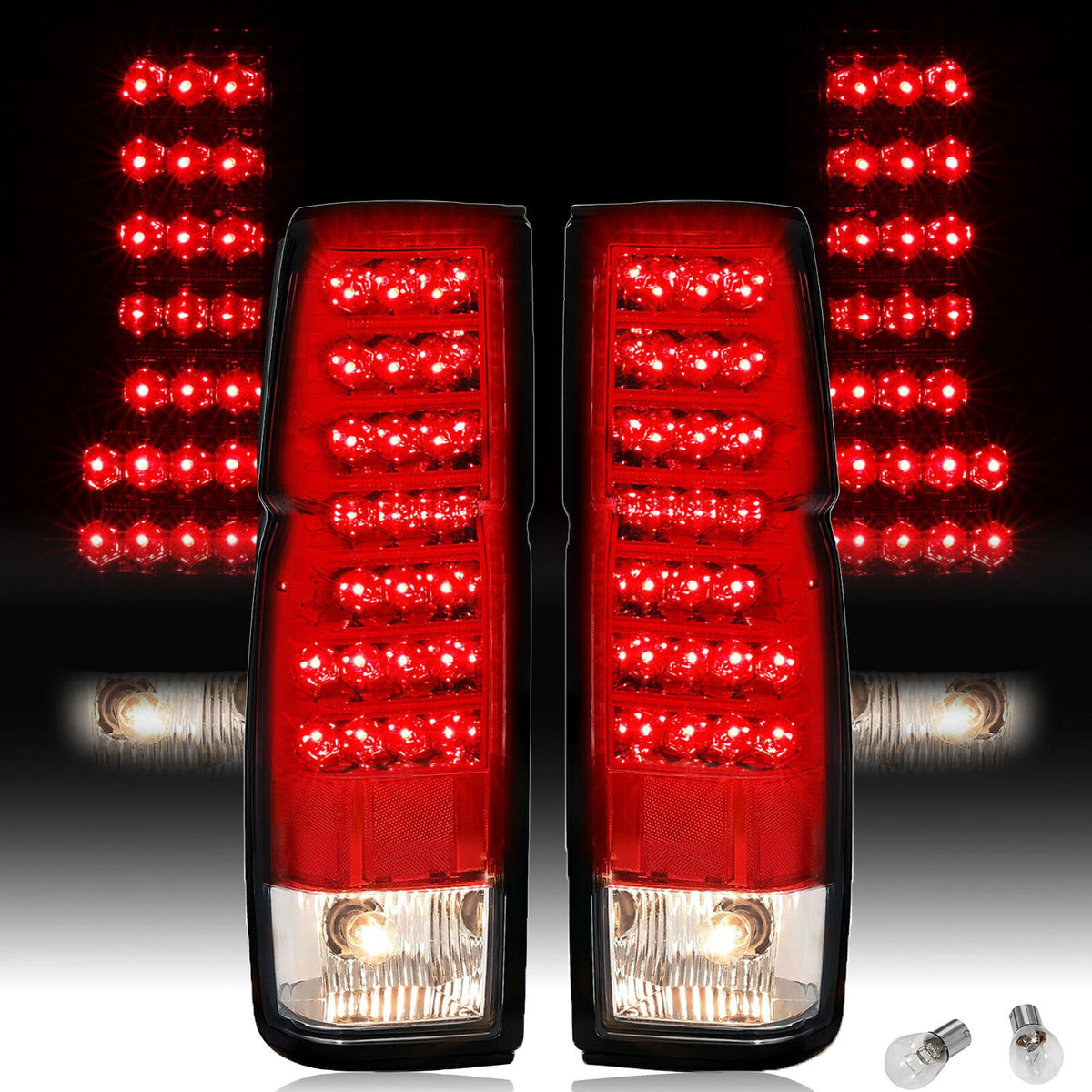 Red Clear LED Tail Lights Brake Lamps For Nissan D21 Hardbody Pickup 1986-1997