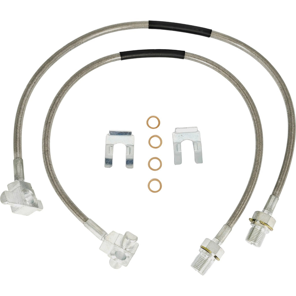 2X Front Extended Stainless Line 89340S for Chevy Pickup Truck SUV Lift