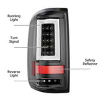 Black For Ford F150 LOBO 2004 2005 2006 2007 2008 LED Tube Tail Lights Lamps DOT