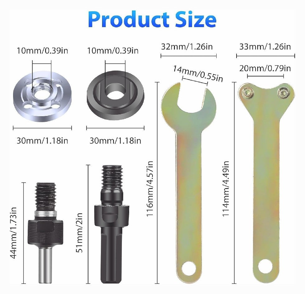 6 in 1 Electric Drill Conversion Angle Grinder Adapter 6mm Connecting Rod Kit