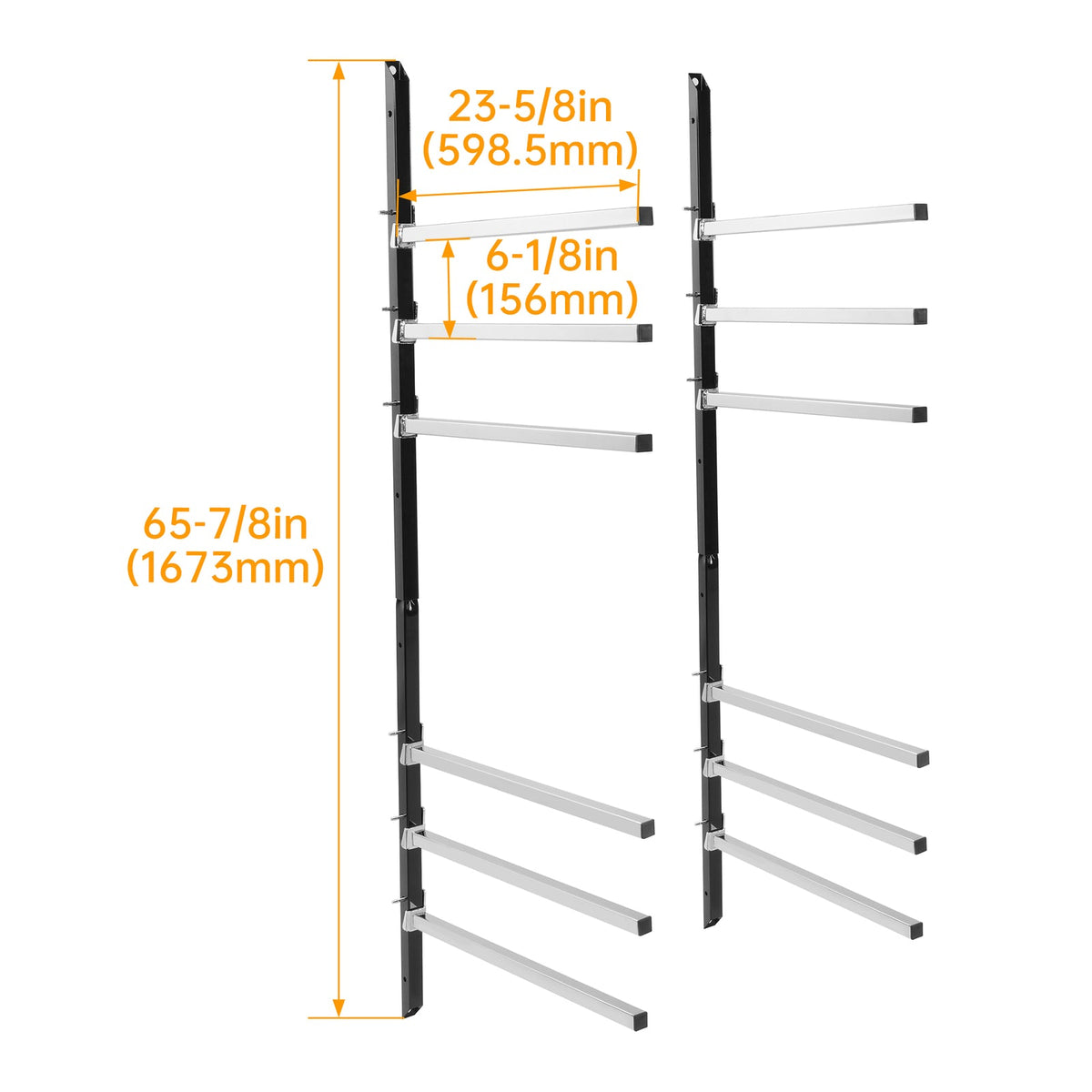 Wall Mounting Bumper Stand - Auto Body Paint Stand Rack w/ 6 Removable Arms