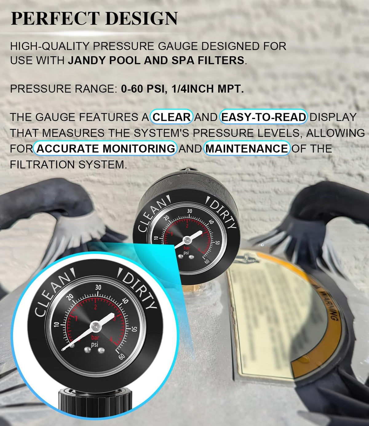 Brass Insert R0357200 Air Gauge Release Valve for Jandy CV CL DEV DEL JS Series