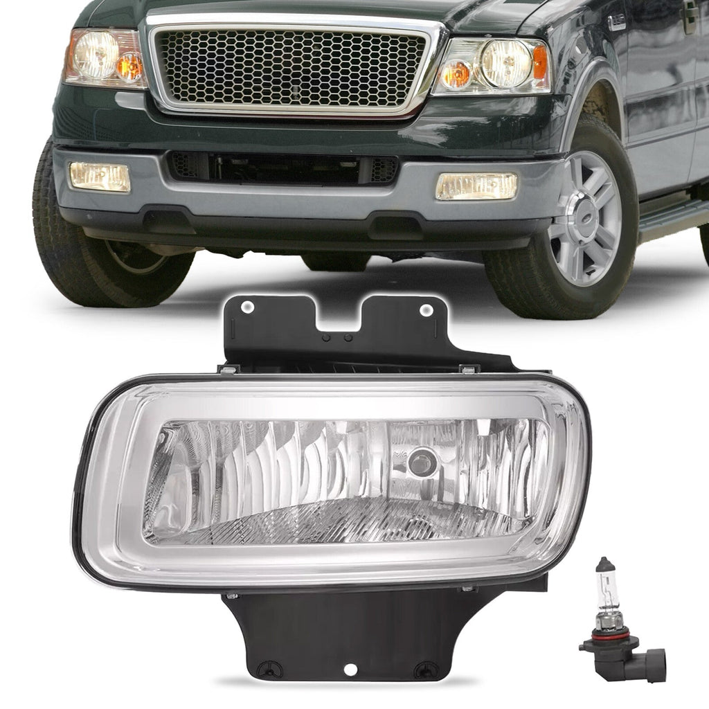 Left Clear Lens Fog light For Ford F150 LH 2004-2006 To 8-8-05 W/ Bracket / Bulb