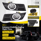 Pair Fog Lights w/Bezel Bumper Lamp Cover For Cadillac SRX 2010 - 2016 2015