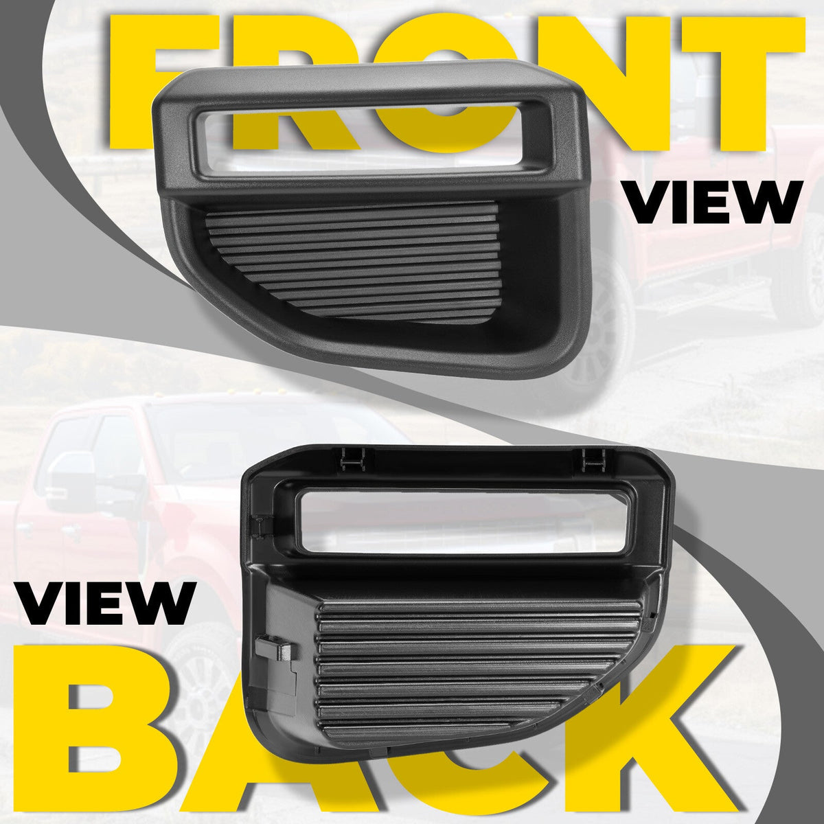 For Ford F-250 F-350 2020-2022 Passenger Right Front Bumper Fog Light Bezel