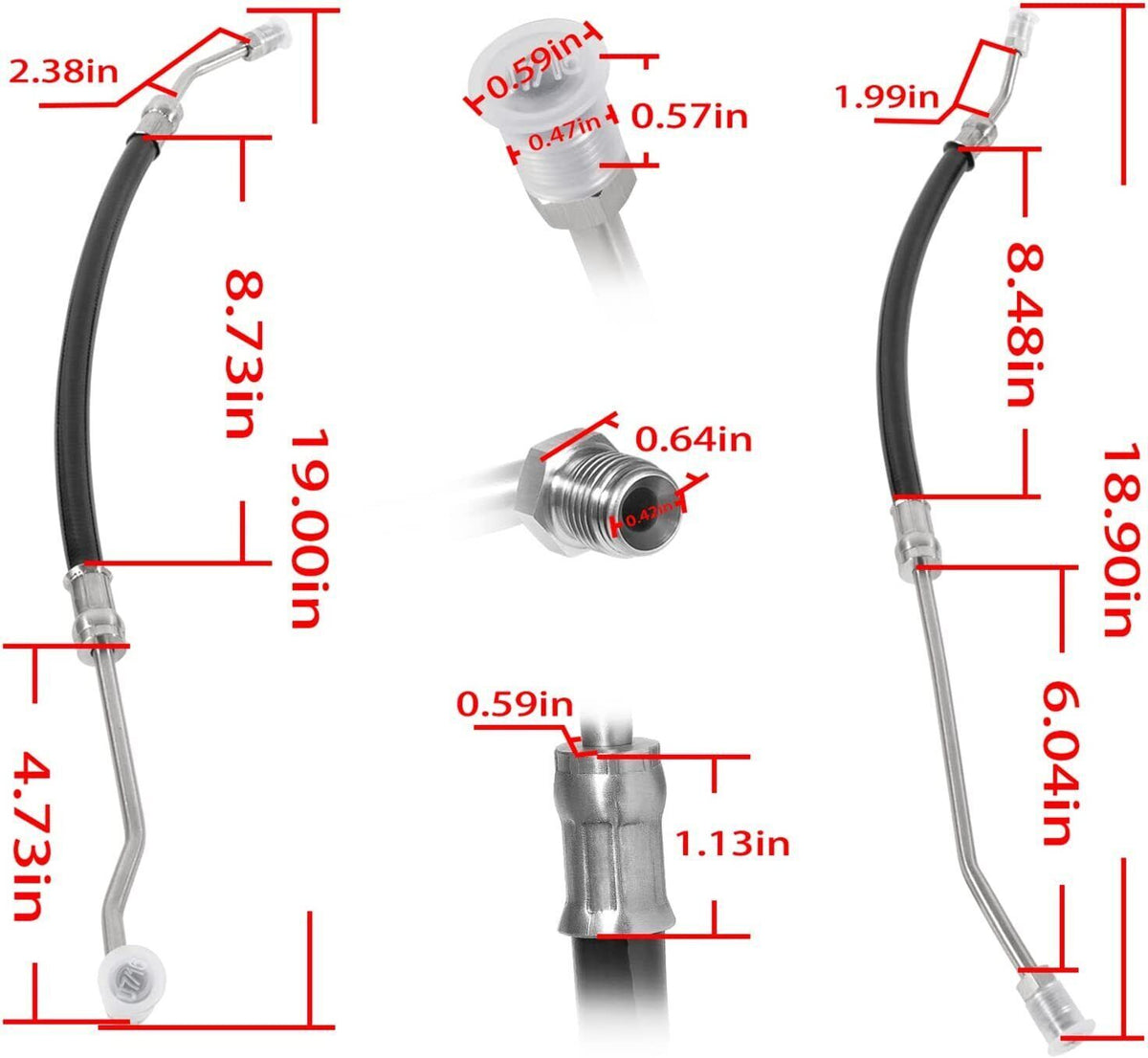 21548739 Hydraulic Inboard for Volvo Penta DPH DPR Steering Cylinder Hose Kit