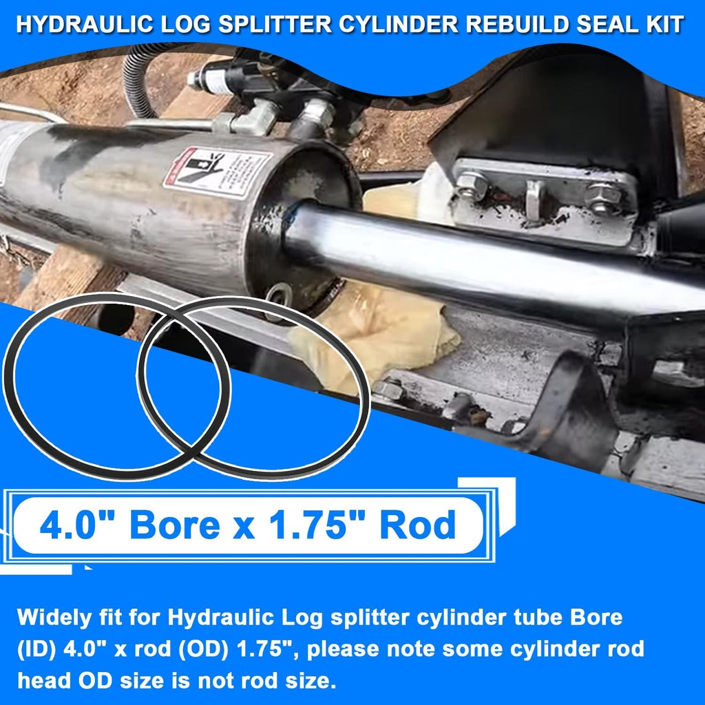 4.0" Bore x 1.75" Rod Cylinder Hydraulic Log Splitter Cylinder Rebuild Seal Kit
