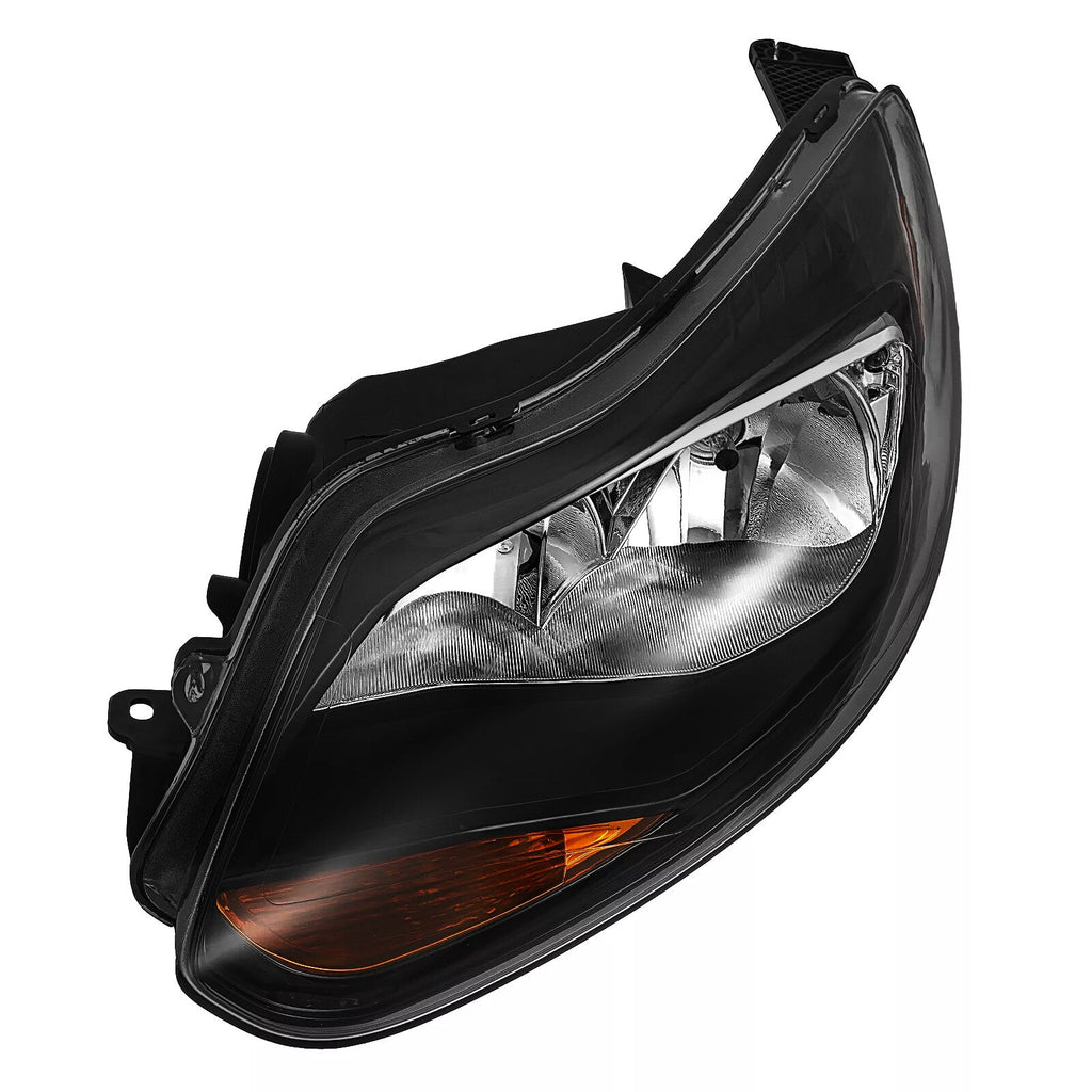 Black Left Driver Side Headlights Clear Lens Halogen Fits Ford Focus 2012-2014