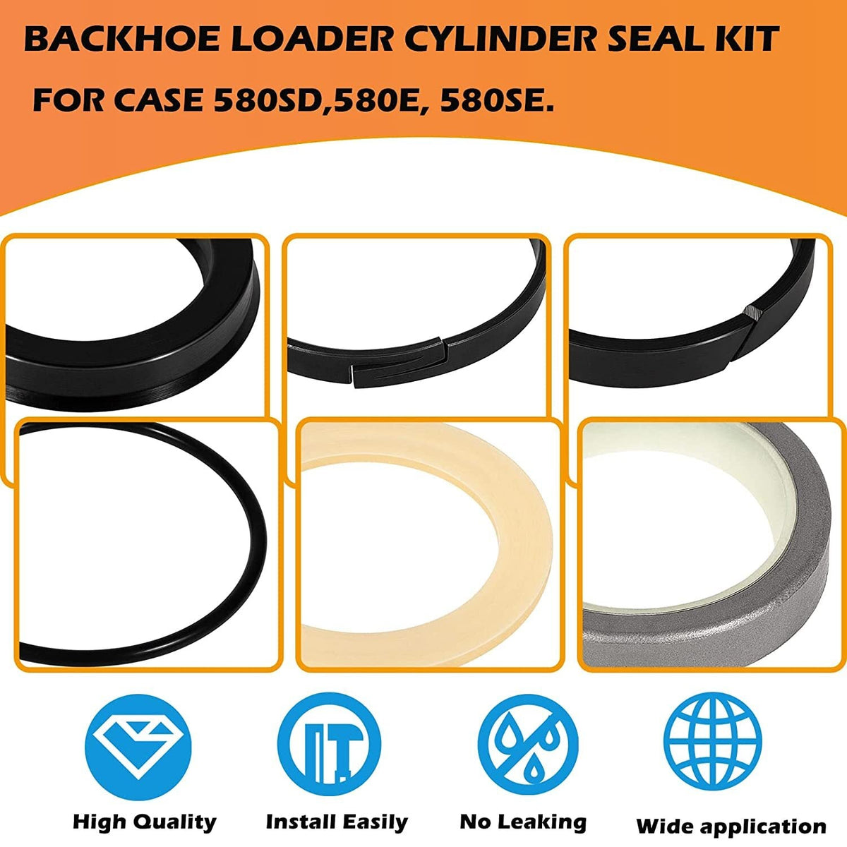 Hydraulic Cylinder Seal Kit Fit Case 580E 580SE 580SD Backhoe Whole Machine