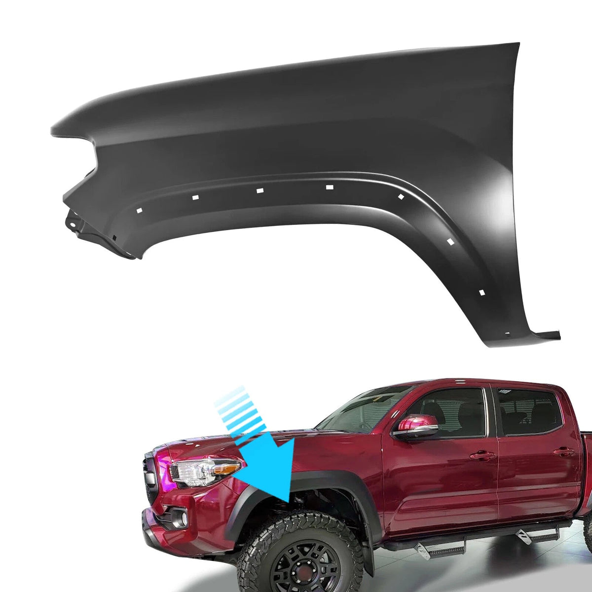 Primed Steel Fender Front Left Driver Side For Toyota Tacoma 2016-2023 TO1240262