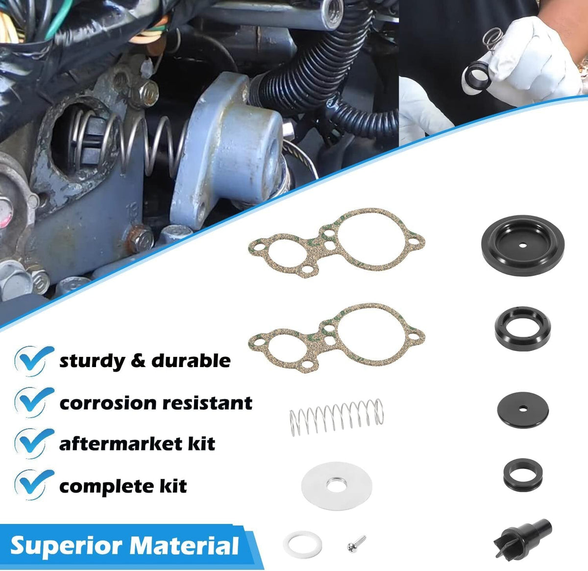803062T1 Poppet Valve/Diaphr Kit Fit for Mercury 135-150-175-200hp 2.0L 2.5L V6