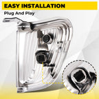 Pair of Smoke Lens Chrome Trim Corner Lights Lamps For Toyota Tacoma 2001-2004