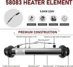 Replace for 58083 Balboa Hot Tub Heater Element 25-175-1010 VS M7 5.5KW
