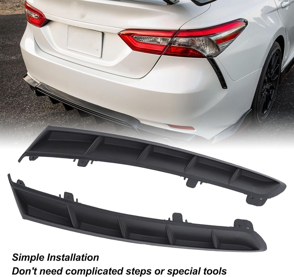 2Pcs FOR 2018 - 2023 TOYOTA CAMRY REAR SIDE BUMPER EXTENSION TRIM MOLDING LH &RH