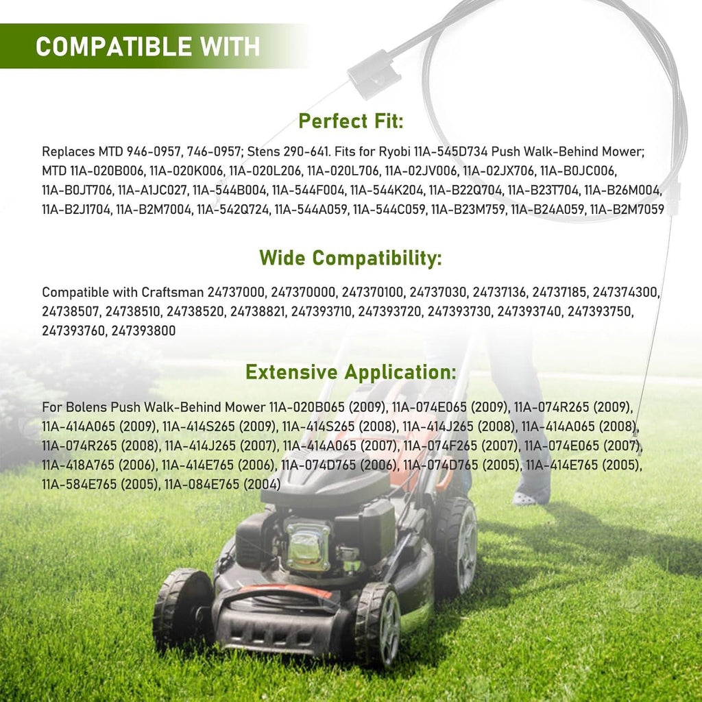 2PCS 56Inch Replacement Engine Brake Zone Control Cable For Craftsman Lawn Mower