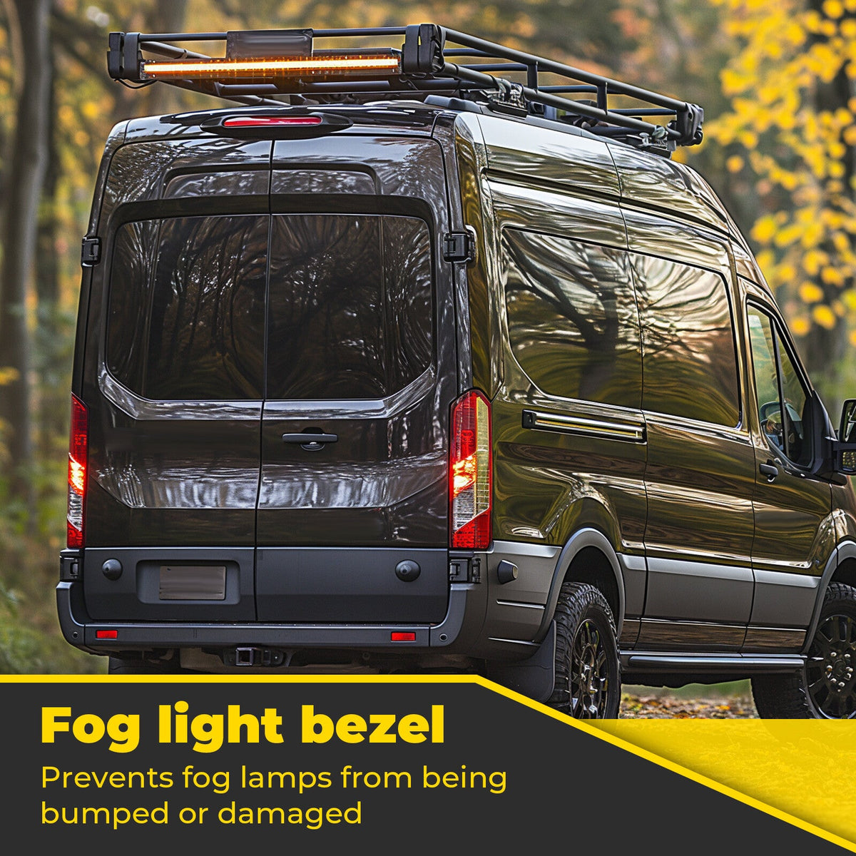For Ford Transit 2018 2019-2020 Black LED 3RD Third Brake Light Trim Cover Cargo