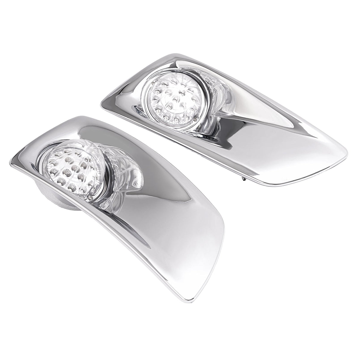 LED Fog Lights Lamp W/Bezel Clear Lens Pair LH & RH For Kenworth T660 2007-2017