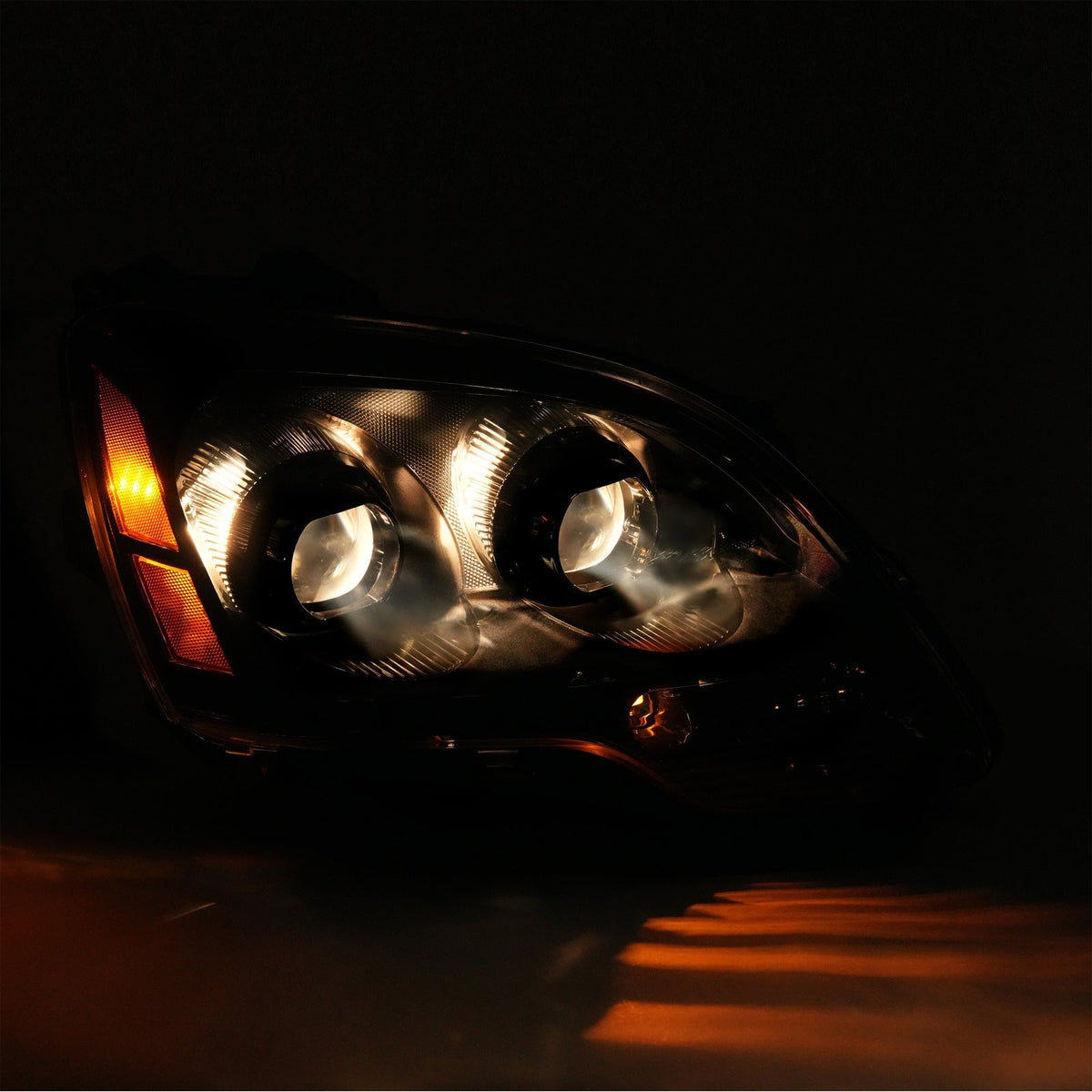 For GMC Acadia 2007-2012 Projector Headlights Headlamps W/bulbs Left+Right Black