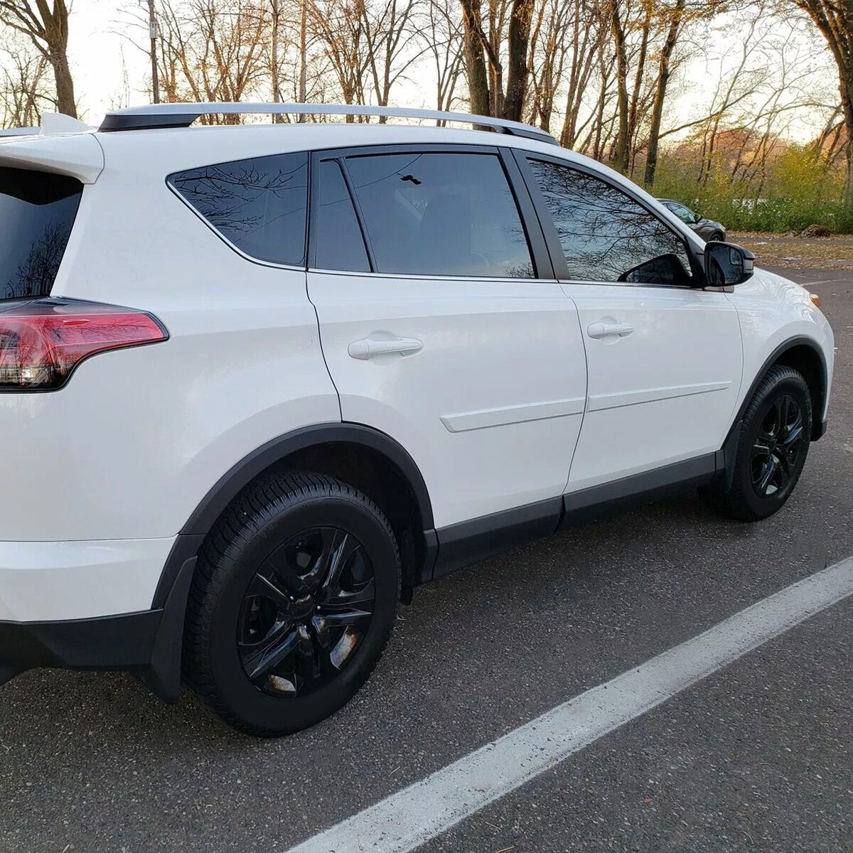 4X17'' Gloss Black Snap On Hubcaps Wheel Rims Cover For 2013-2018 Toyota Rav4