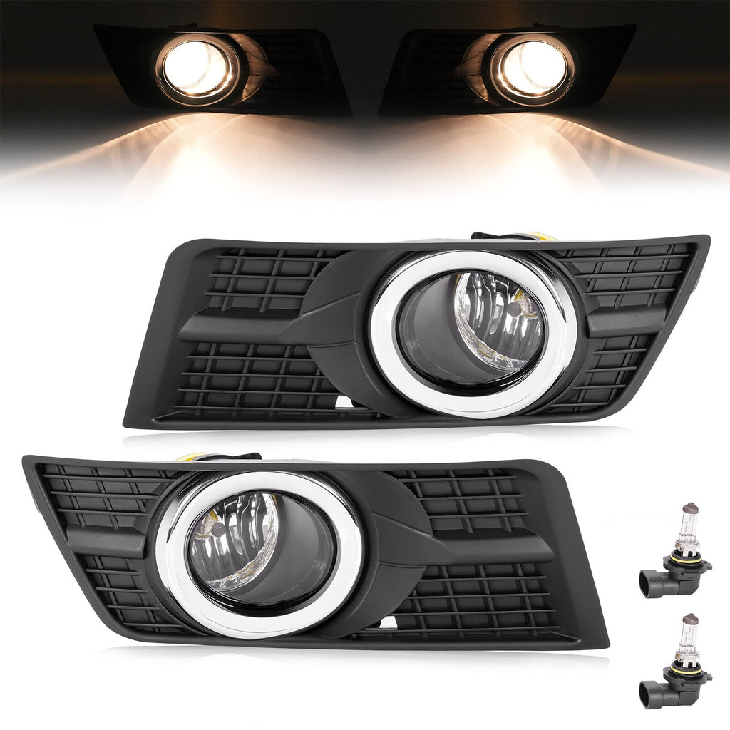 Pair Fog Lights w/Bezel Bumper Lamp Cover For Cadillac SRX 2010 - 2016 2015