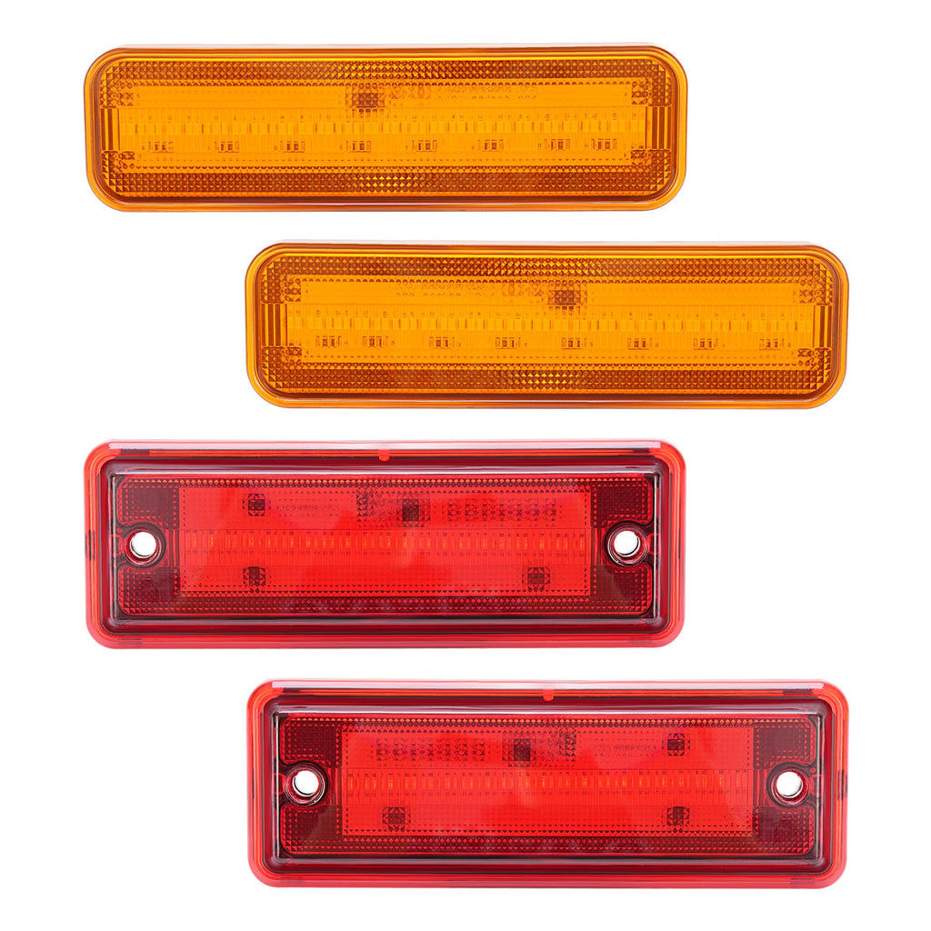 Amber/Red LED Side Marker Parking Lights Set For El Camino & Caballero 78-87