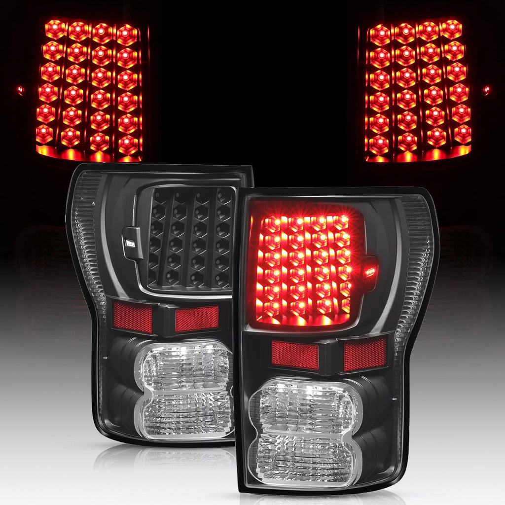 For Toyota Tundra 2007-2013 Full LED Tail Lights Lamps Left+Right Pair Set Black