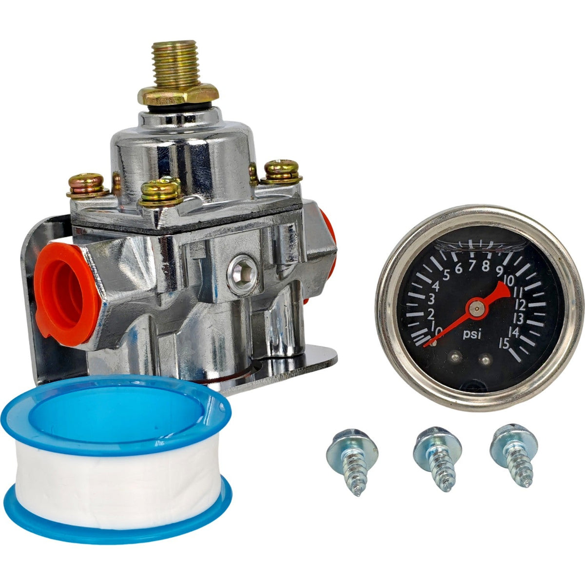 12-804 Low Fuel Pressure Adjustable Regulator Gauge for Holley 1-4 PSI 3/8in NPT