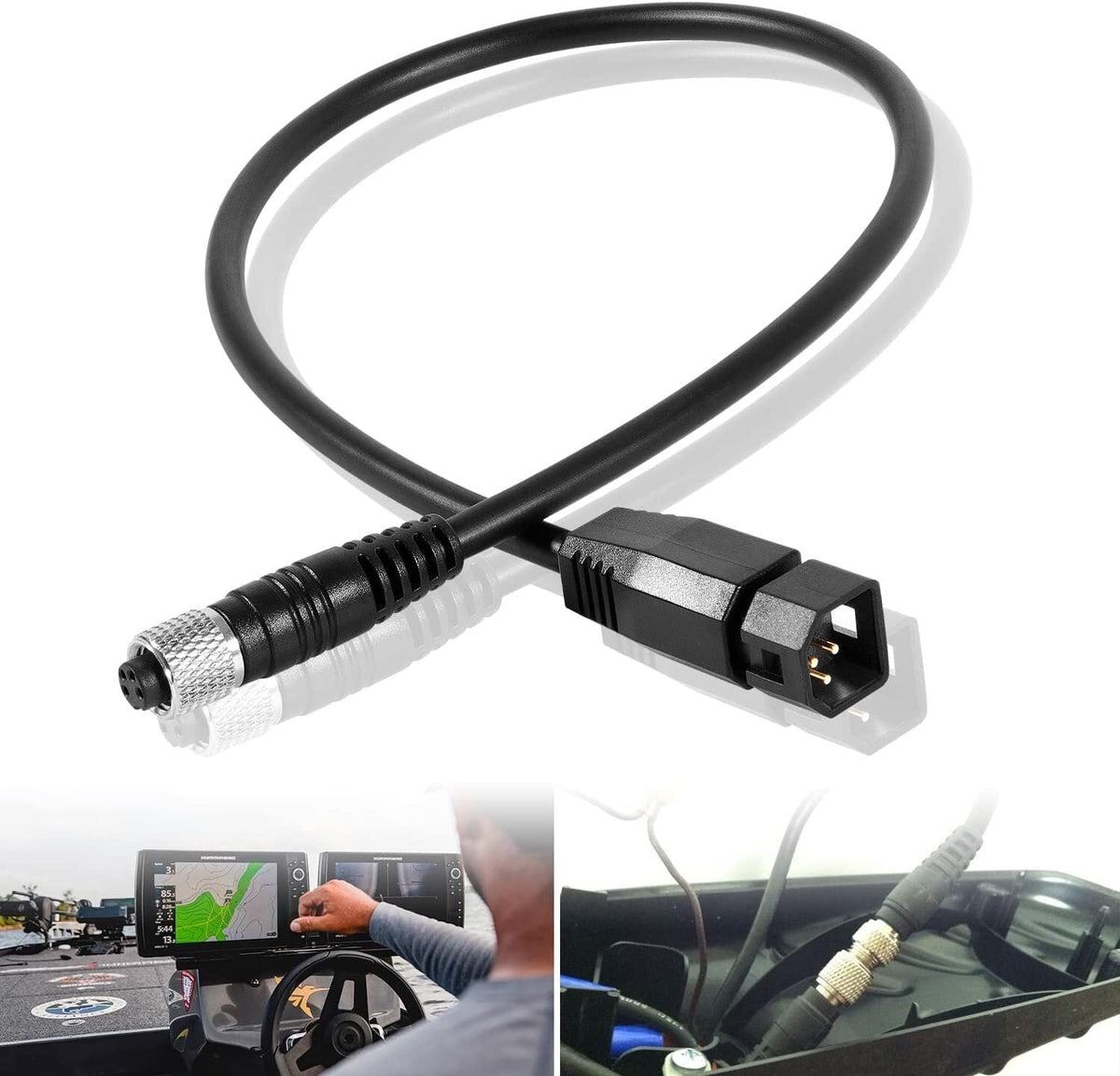 1852068 7-Pin Adapter Cable for Humminbird Fish Finder, Minn Kota US2 Transducer