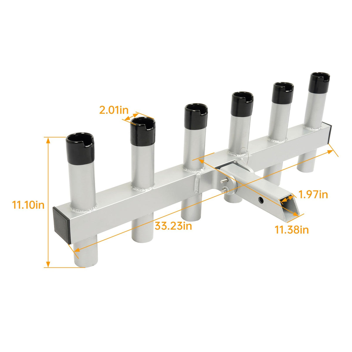 Hitch Mount Fishing Rod Holder 6 Pole For 2" Hitch Receiver Truck Rod Rack