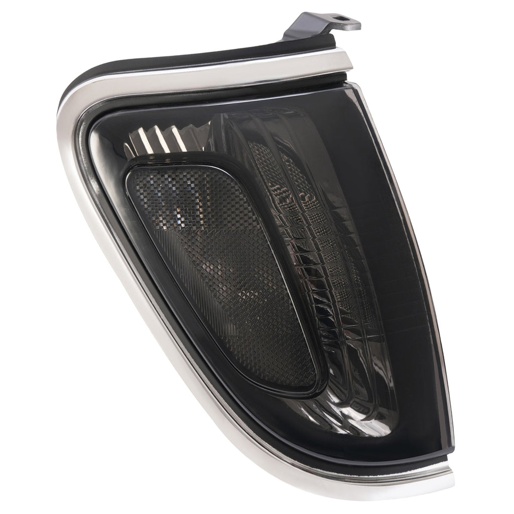 Pair of Smoke Lens Chrome Trim Corner Lights Lamps For Toyota Tacoma 2001-2004