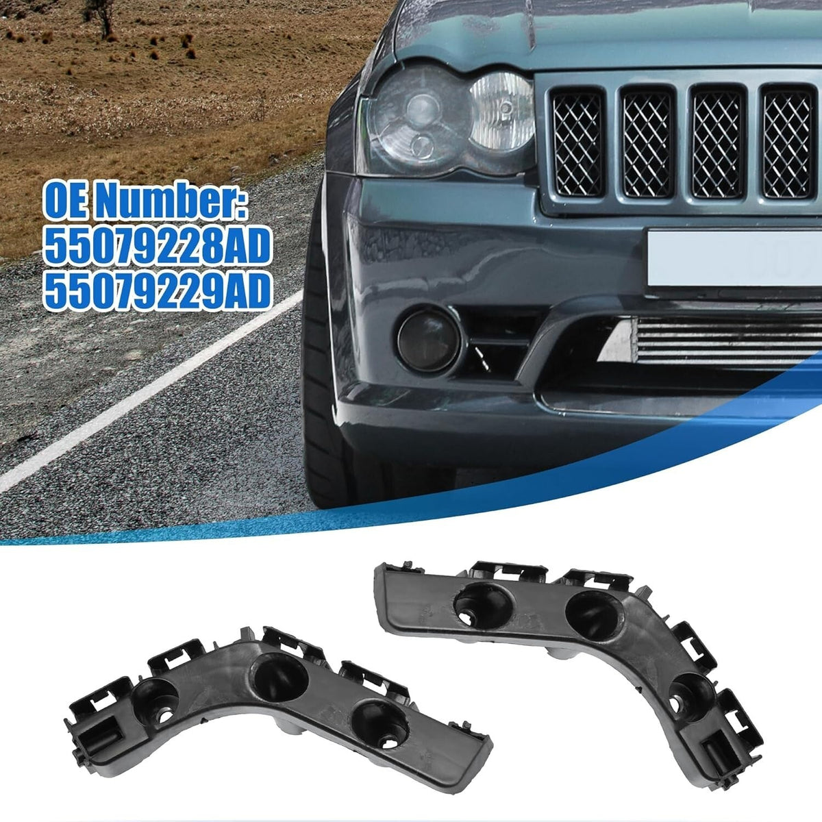 For 2011-2013 Jeep Grand Cherokee Front Bumper Bracket Left+Right Retainer