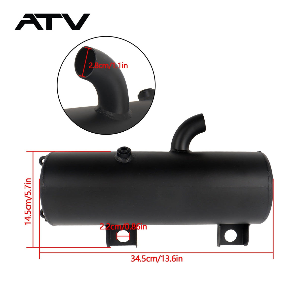 Exhaust Muffler Silencer W/Gaskets For Polaris Scrambler 500 2000-2012 NEW