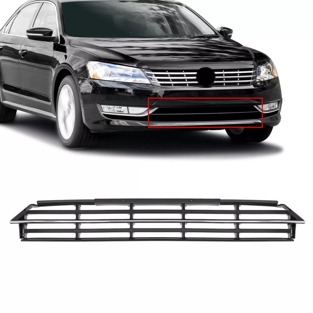 Front Bumper Lower Grille Fit For Volkswagen Passat 2012-2015 Linear Design