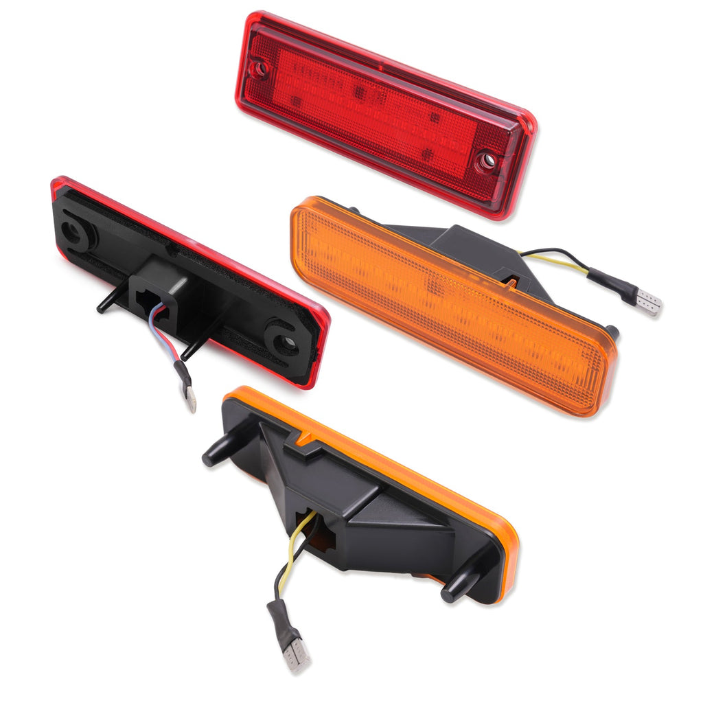 Amber/Red LED Side Marker Parking Lights Set For El Camino & Caballero 78-87