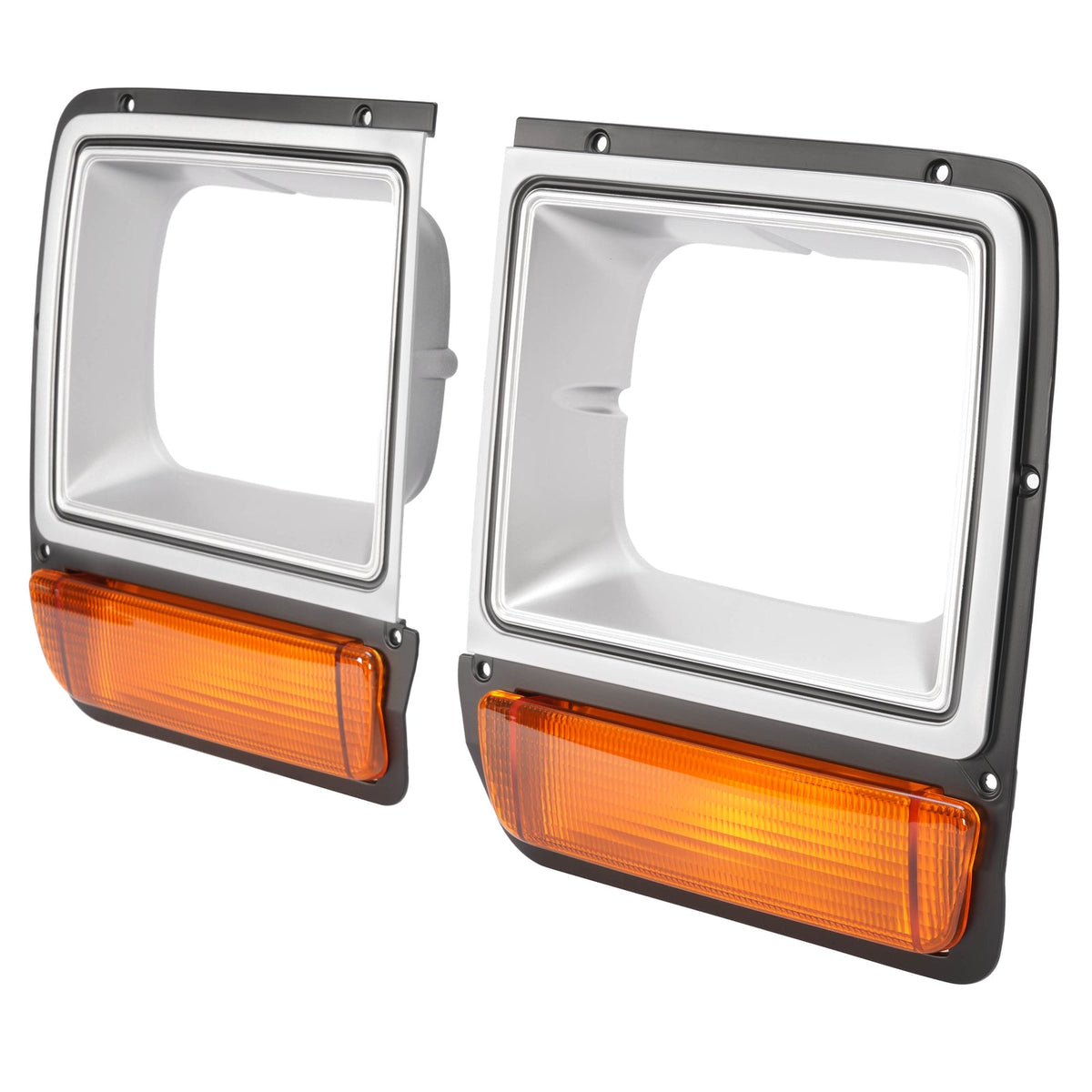 Fit For Dodge Pickup Truck Headlight Headlamp Bezel Pair w/ Corner Parking Light
