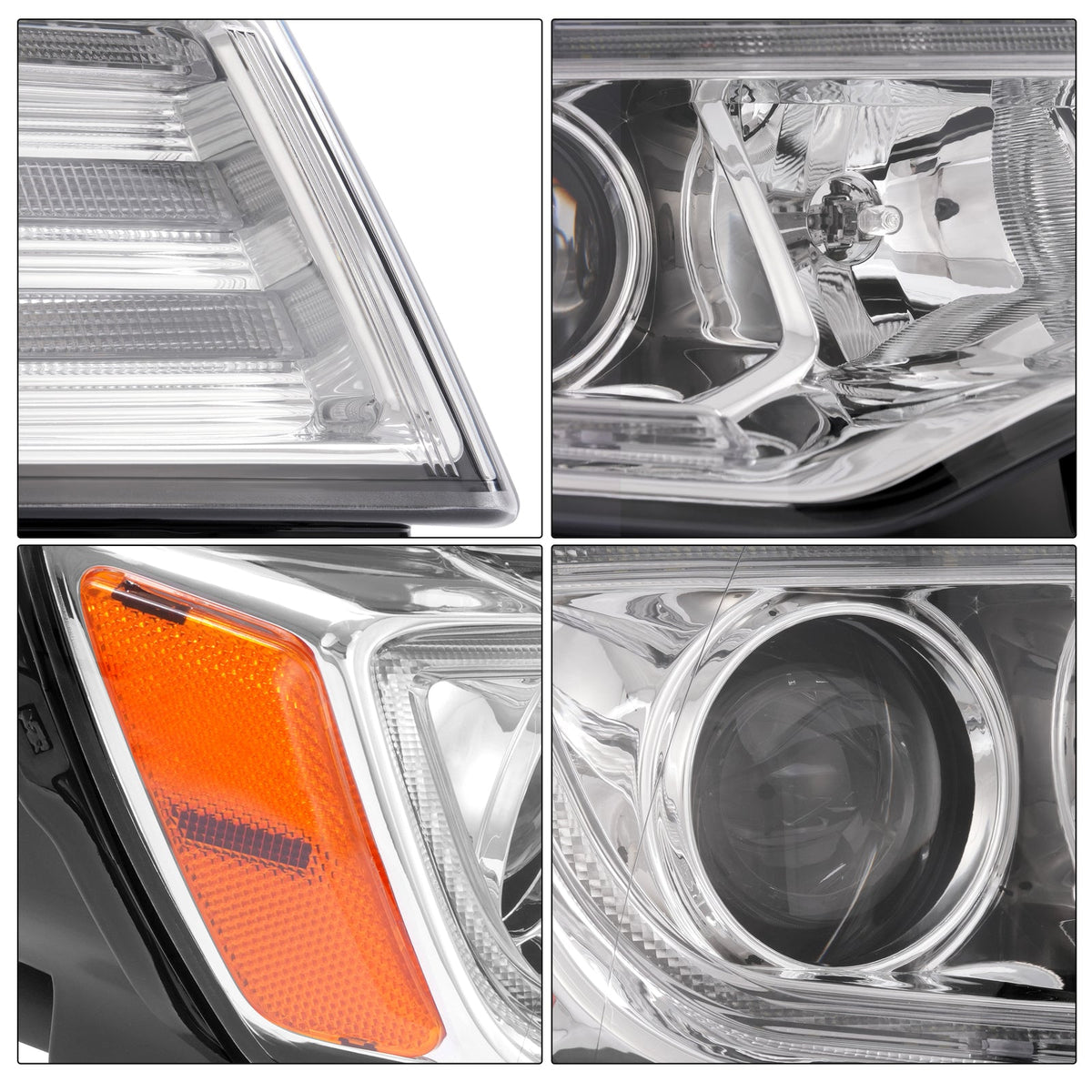 For 2017-2021 Jeep Grand Cherokee Halogen Upgrade LED Tube Projector Headlights