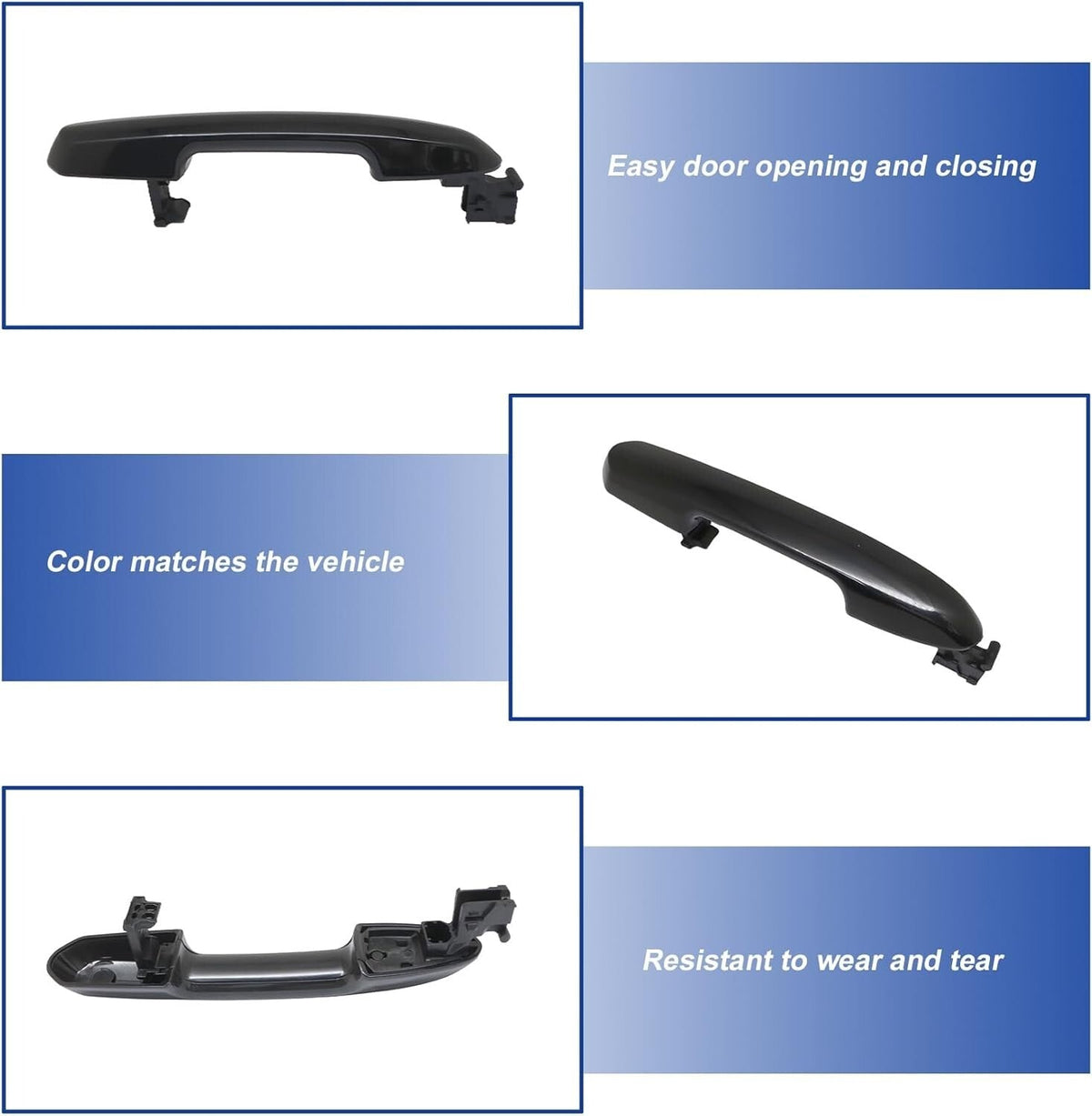 Rear Driver/Passenger Side Exterior Door Handle Black For Toyota Rav4 2017-23 EK
